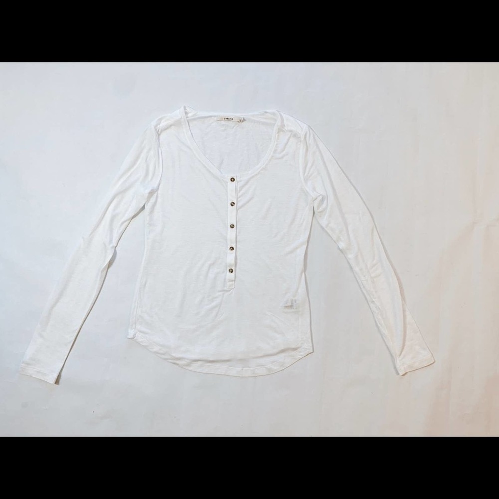 J Brand White Top Size Medium Long Sleeve